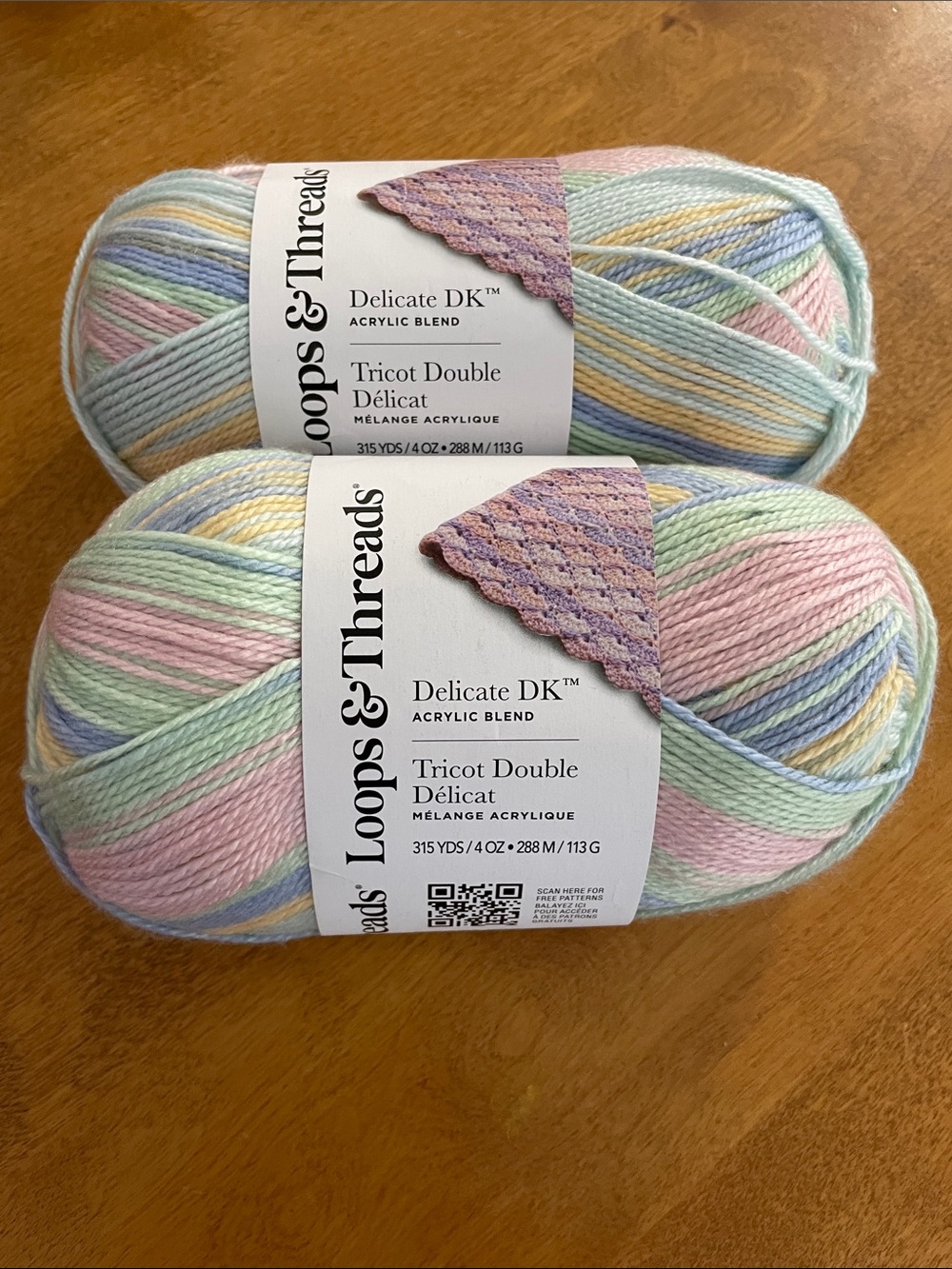 Loops & Threads Delicate DK Multicolor Pastel Acrylic Yarn - 2 Pack